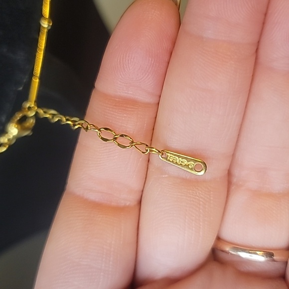 DIOR/JADIOR CHARM WITH UNBRANDED STAINLESS STEEL NECKLACE (UPCYLCED) - Picture 3 of 4